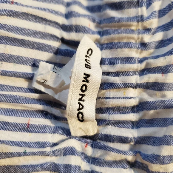 Club monaco Radura faux wrap striped mini skirt blue/white stripe size S - Picture 10 of 12